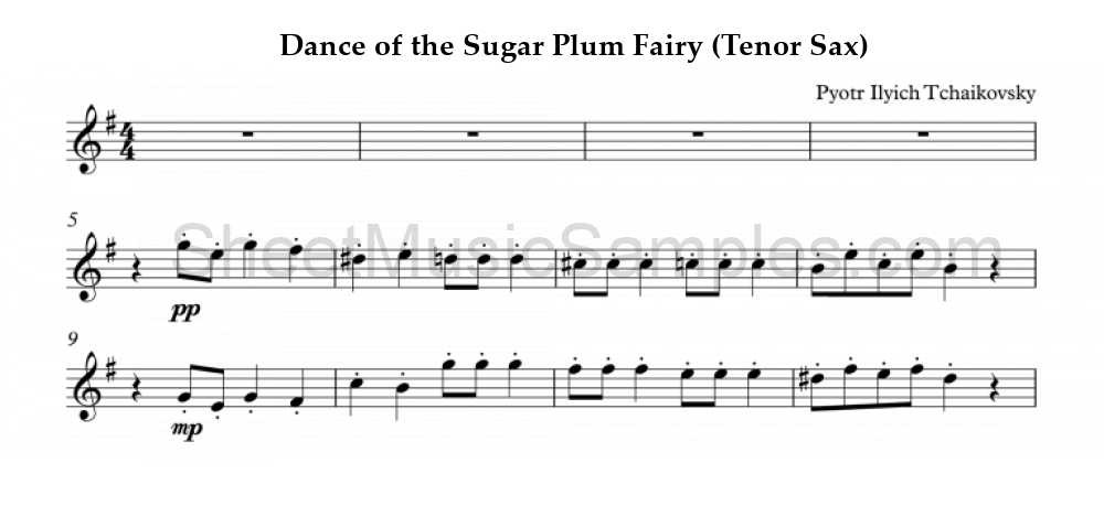 Dance of the Sugar Plum Fairy (Tenor Sax)