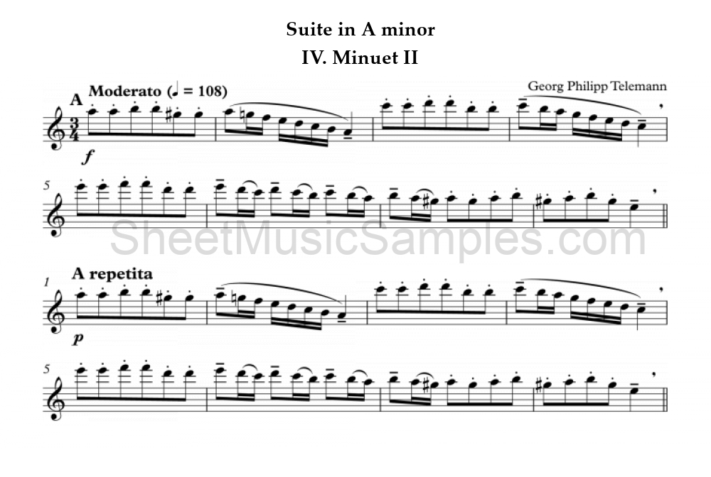 Suite in A minor - IV. Minuet II