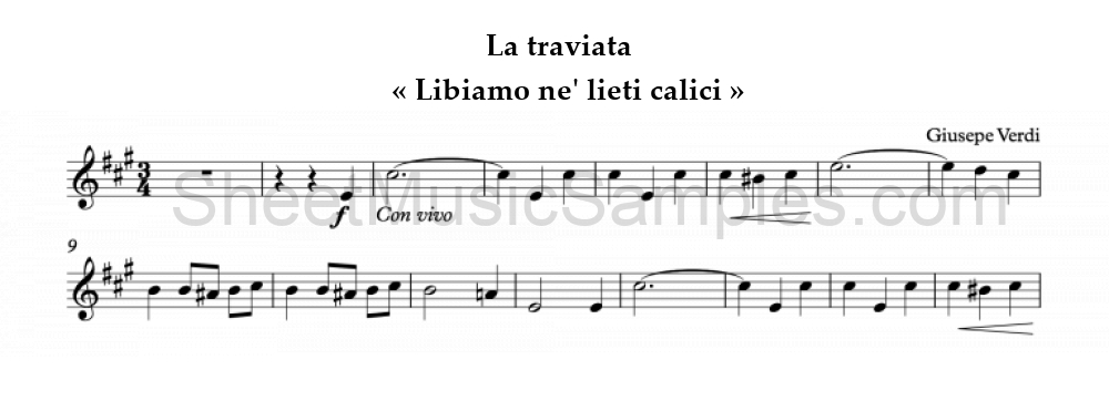 La traviata - « Libiamo ne' lieti calici »