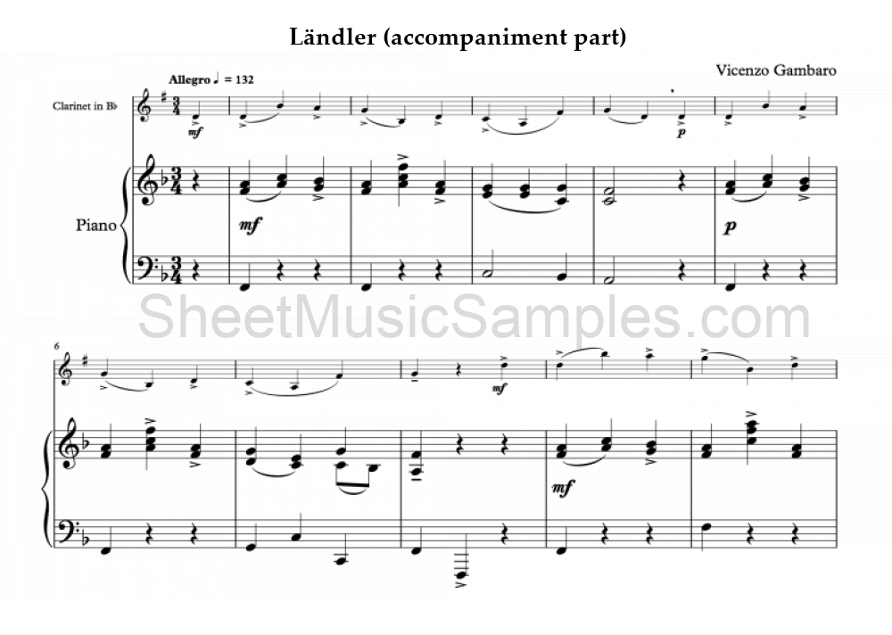 Ländler (accompaniment part)