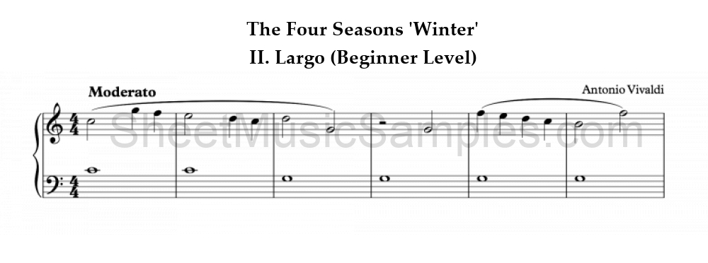 The Four Seasons 'Winter' - II. Largo (Beginner Level)