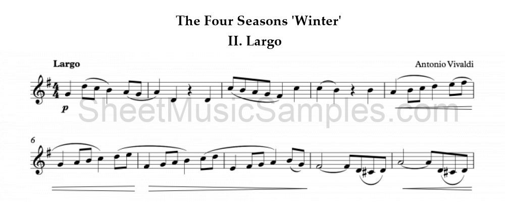 The Four Seasons 'Winter' - II. Largo