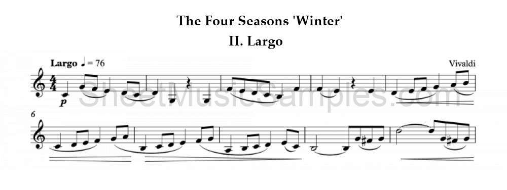 The Four Seasons 'Winter' - II. Largo