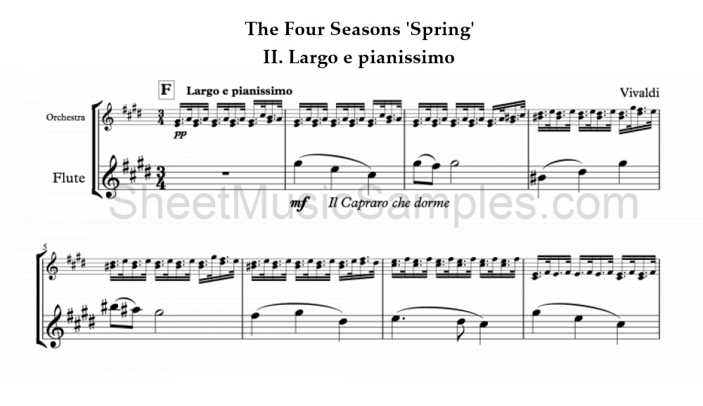 The Four Seasons 'Spring' - II. Largo e pianissimo