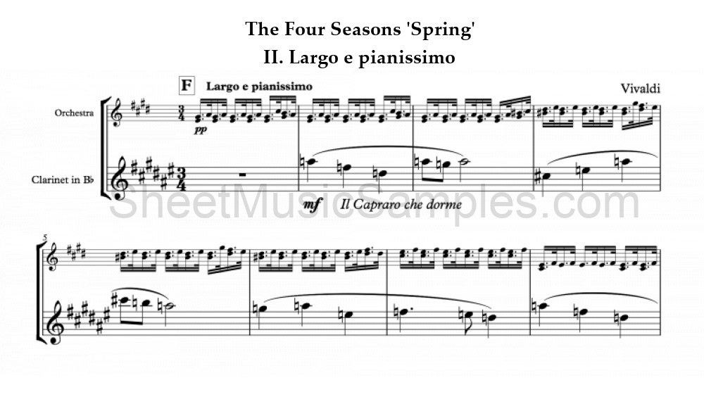 The Four Seasons 'Spring' - II. Largo e pianissimo