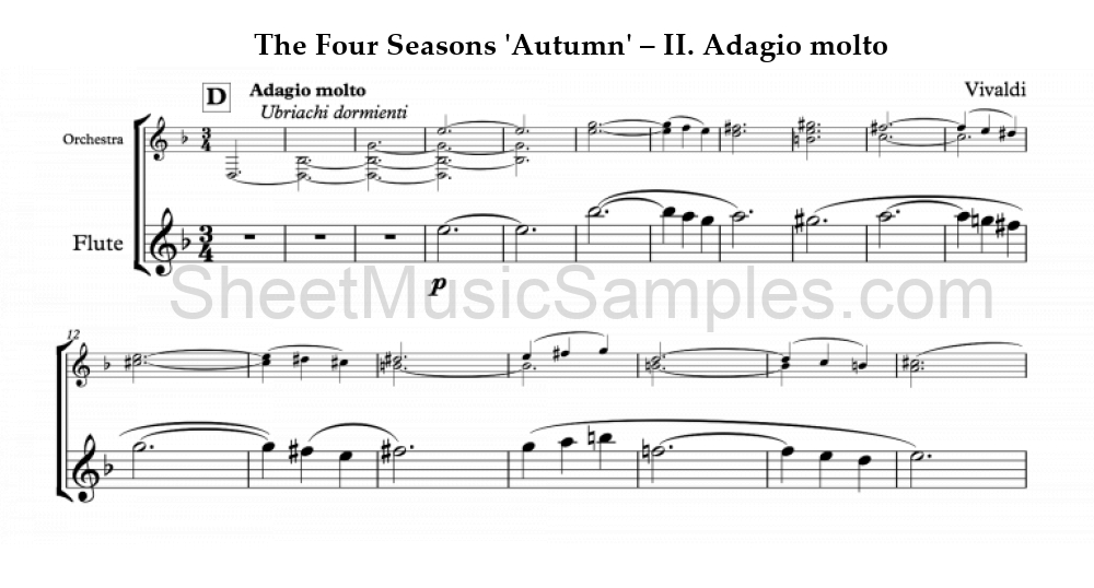 The Four Seasons 'Autumn' – II. Adagio molto