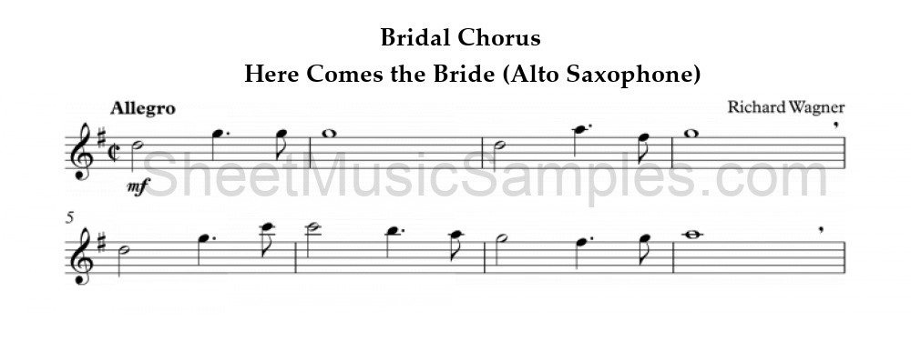 Bridal Chorus - Here Comes the Bride (Alto Saxophone)