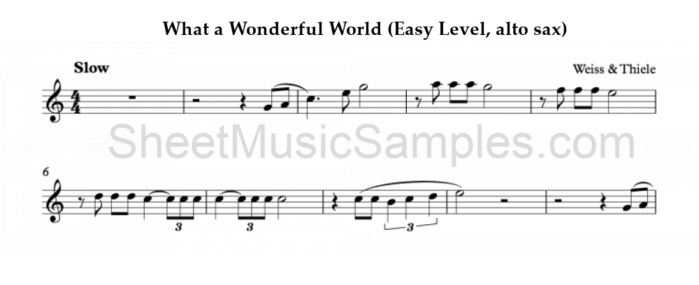 What a Wonderful World (Easy Level, alto sax)