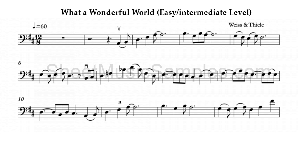 What a Wonderful World (Easy/intermediate Level)