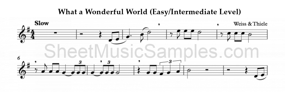 What a Wonderful World (Easy/Intermediate Level)