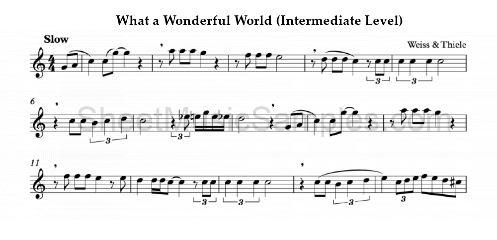 What a Wonderful World (Intermediate Level)