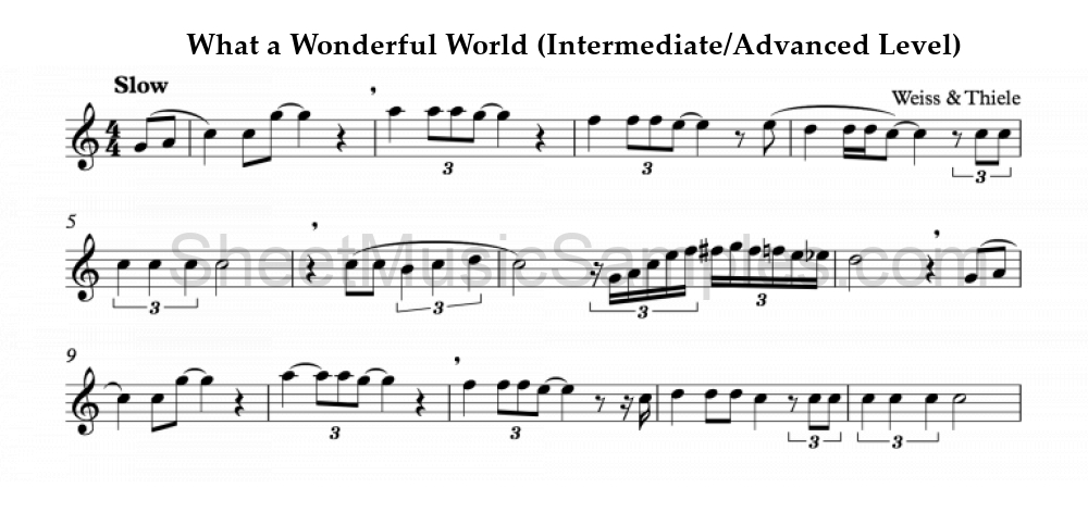 What a Wonderful World (Intermediate/Advanced Level)