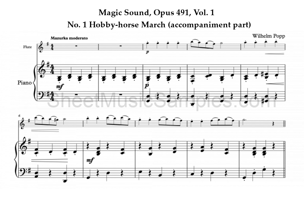 Magic Sound, Opus 491, Vol. 1 - No. 1 Hobby-horse March (accompaniment part)