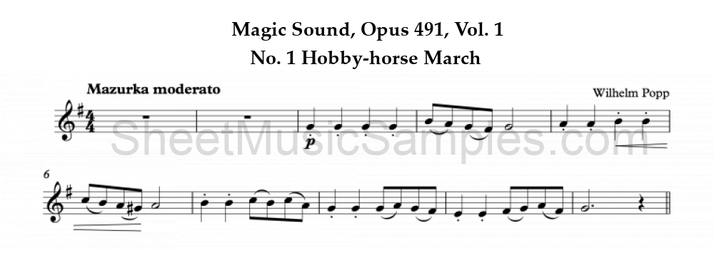 Magic Sound, Opus 491, Vol. 1 - No. 1 Hobby-horse March