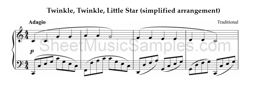 Twinkle, Twinkle, Little Star (simplified arrangement)