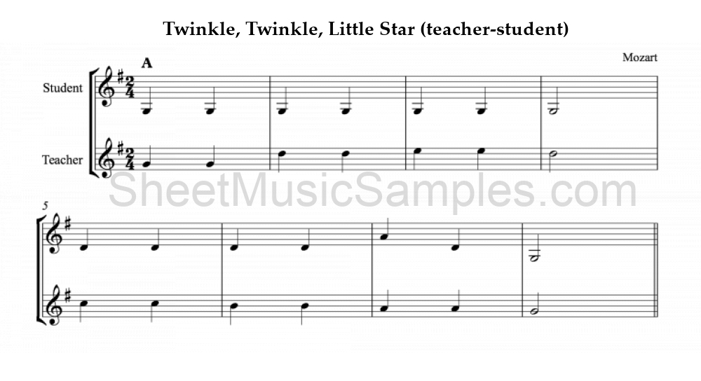 Twinkle, Twinkle, Little Star (teacher-student)