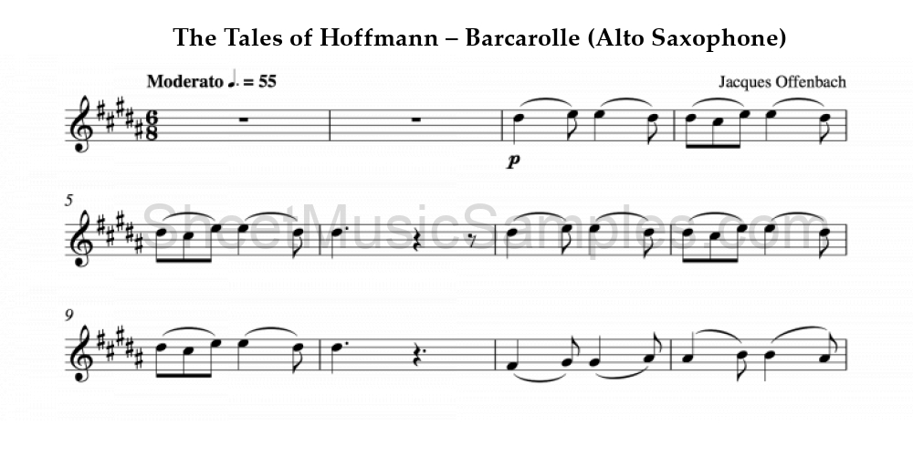 The Tales of Hoffmann – Barcarolle (Alto Saxophone)