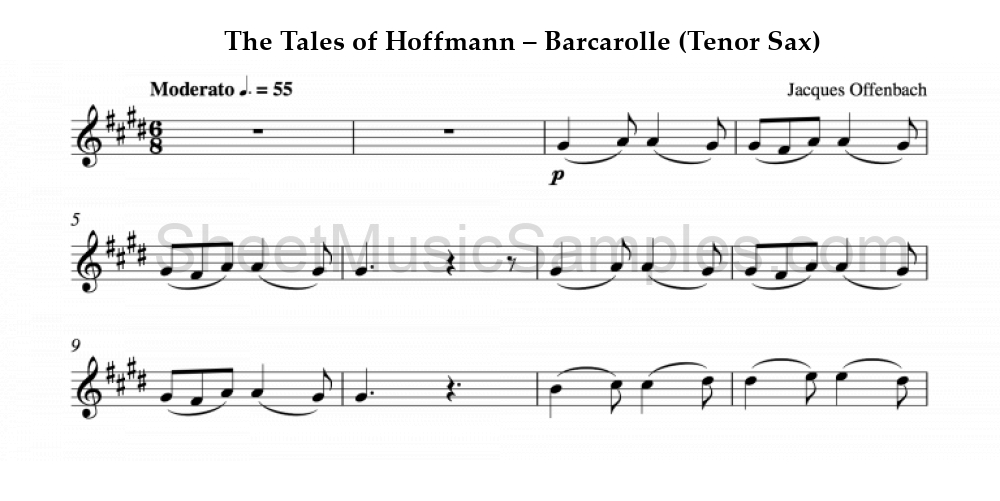 The Tales of Hoffmann – Barcarolle (Tenor Sax)