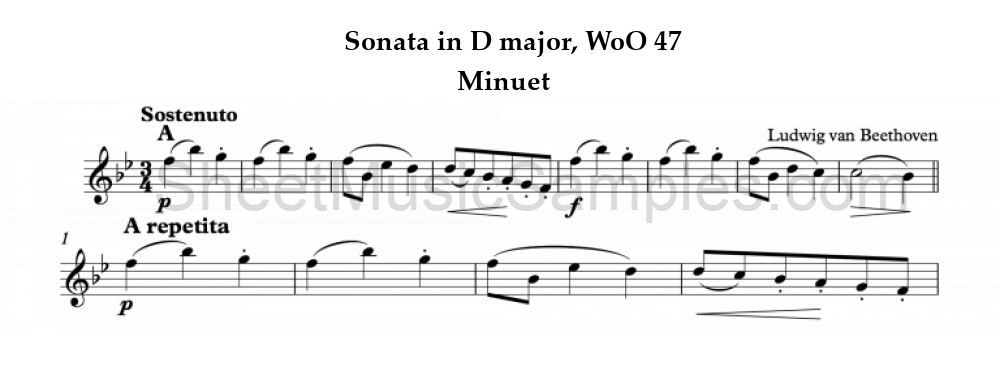 Sonata in D major, WoO 47 - Minuet