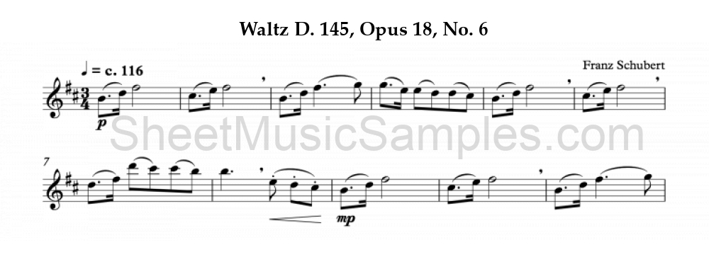 Waltz D. 145, Opus 18, No. 6