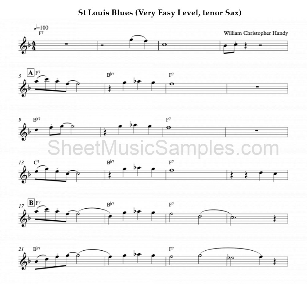 St Louis Blues (Very Easy Level, tenor Sax)