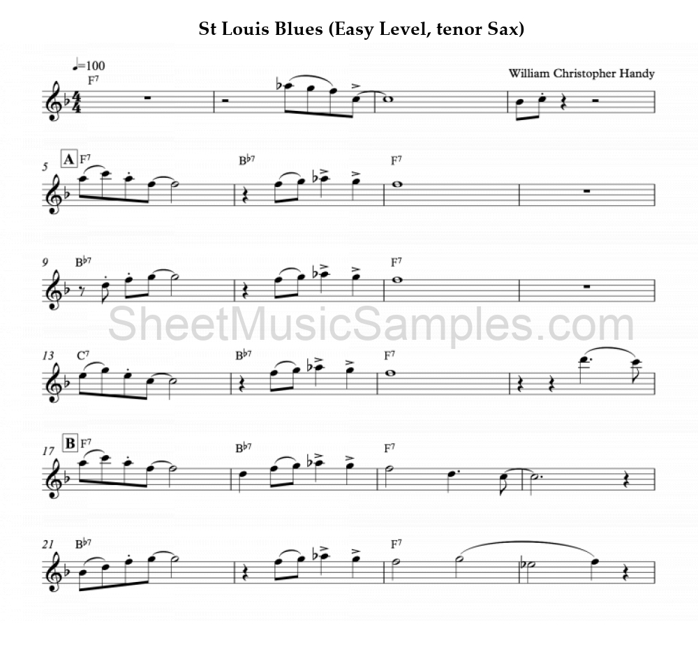 St Louis Blues (Easy Level, tenor Sax)