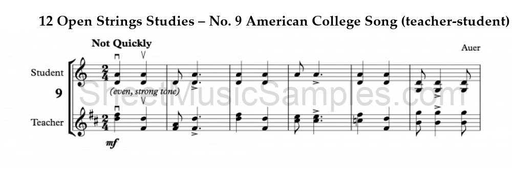 12 Open Strings Studies – No. 9 American College Song (teacher-student)