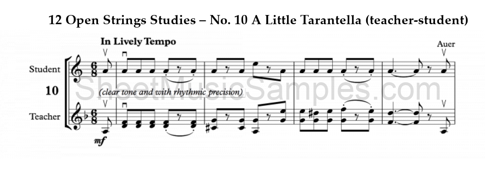 12 Open Strings Studies – No. 10 A Little Tarantella (teacher-student)