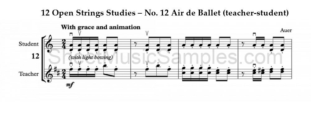 12 Open Strings Studies – No. 12 Air de Ballet (teacher-student)