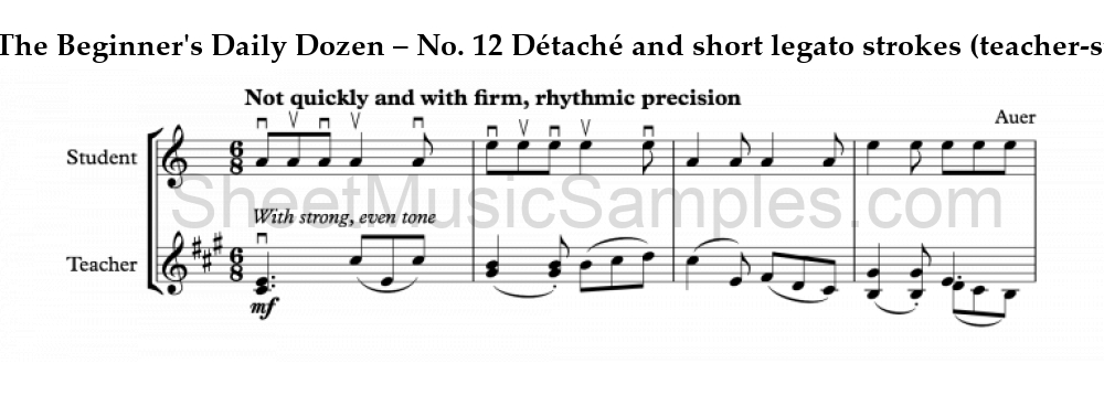 The Beginner's Daily Dozen – No. 12 Détaché and short legato strokes (teacher-student)