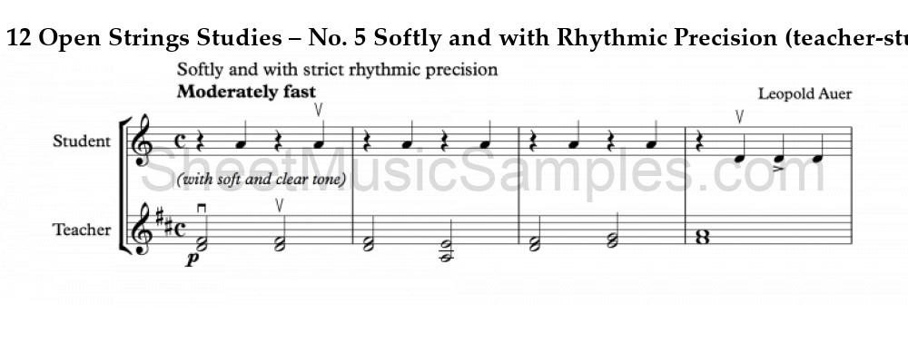 12 Open Strings Studies – No. 5 Softly and with Rhythmic Precision (teacher-student)