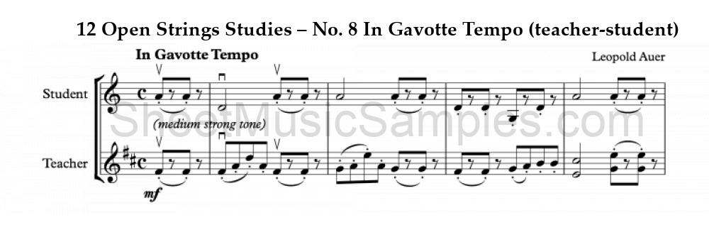 12 Open Strings Studies – No. 8 In Gavotte Tempo (teacher-student)