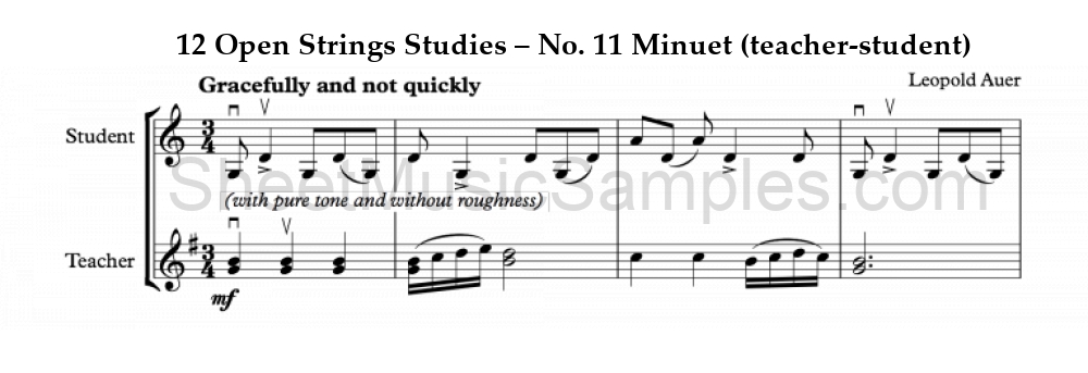 12 Open Strings Studies – No. 11 Minuet (teacher-student)