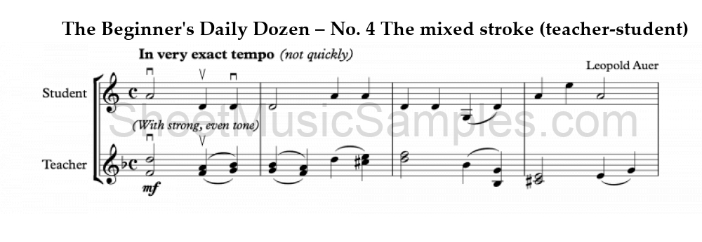 The Beginner's Daily Dozen – No. 4 The mixed stroke (teacher-student)