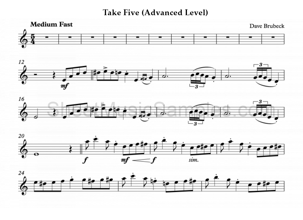 Take Five (Advanced Level)