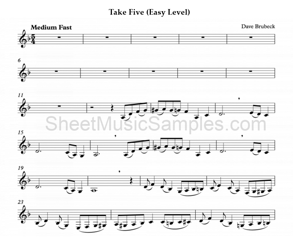 Take Five (Easy Level)