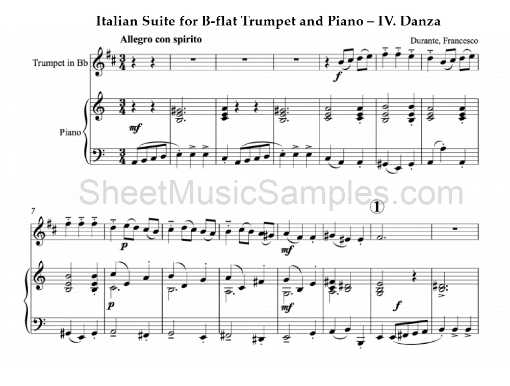 Italian Suite for B-flat Trumpet and Piano – IV. Danza