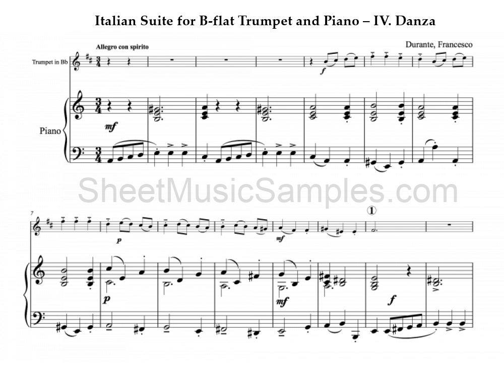 Italian Suite for B-flat Trumpet and Piano – IV. Danza