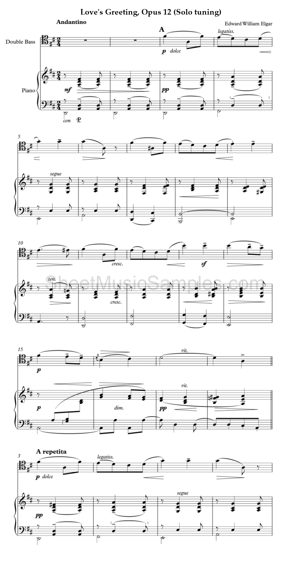 Love's Greeting, Opus 12 (Solo tuning)