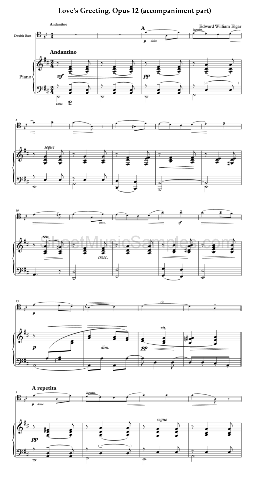 Love's Greeting, Opus 12 (accompaniment part)