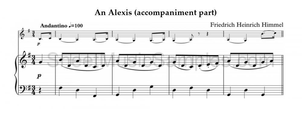 An Alexis (accompaniment part)