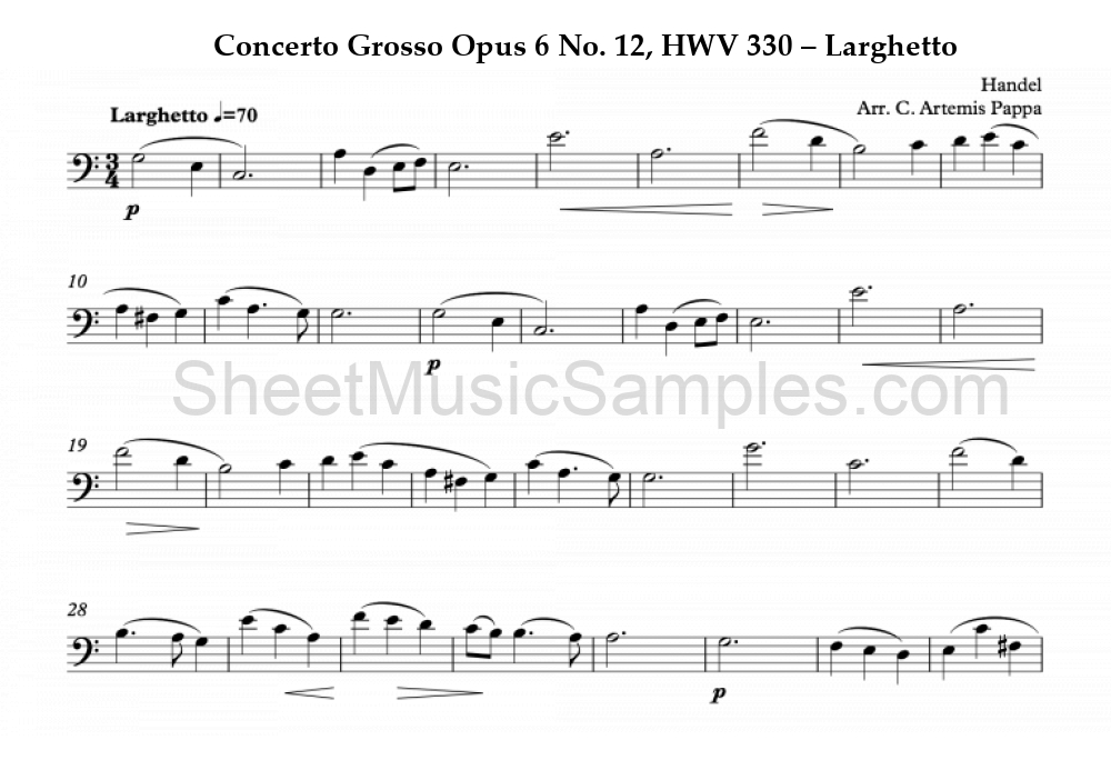 Concerto Grosso Opus 6 No. 12, HWV 330 – Larghetto