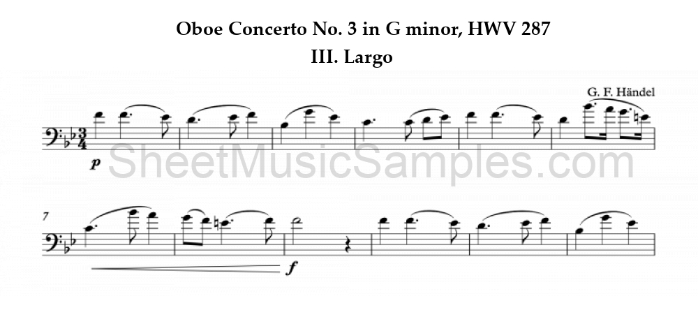 Oboe Concerto No. 3 in G minor, HWV 287 - III. Largo