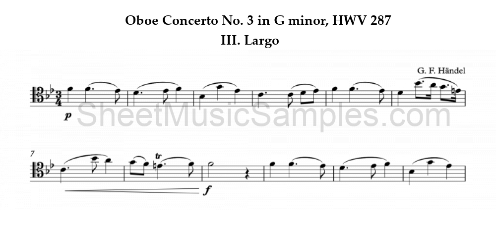 Oboe Concerto No. 3 in G minor, HWV 287 - III. Largo