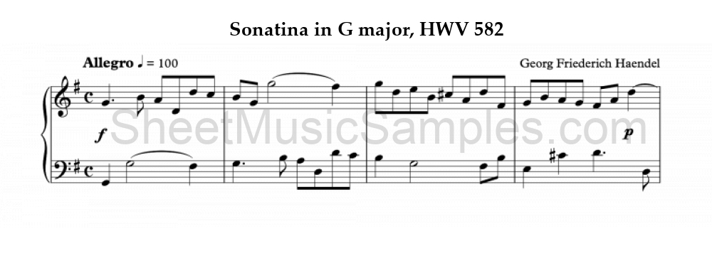 Sonatina in G major, HWV 582