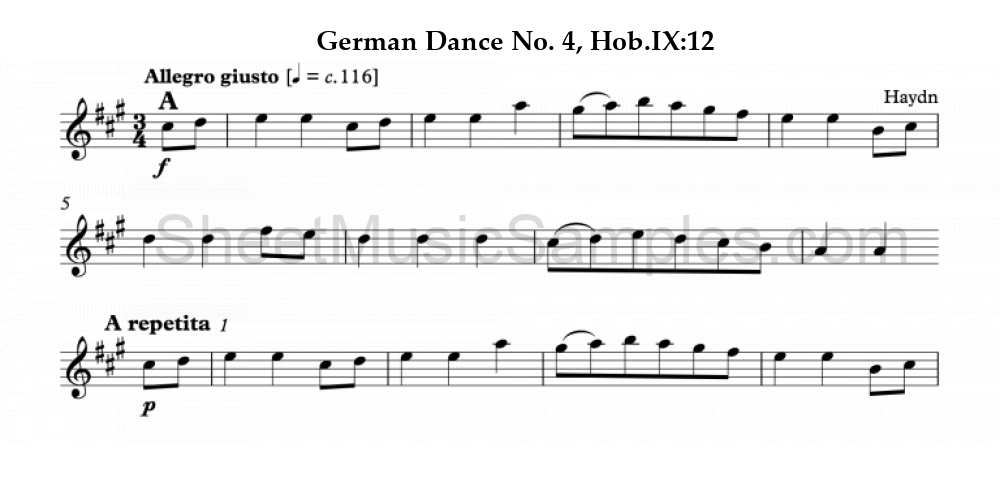 German Dance No. 4, Hob.IX:12