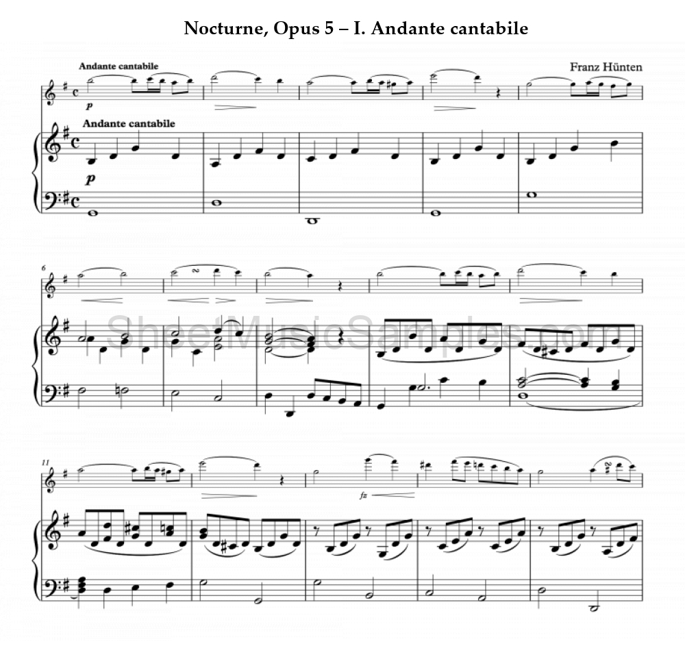 Nocturne, Opus 5 – I. Andante cantabile