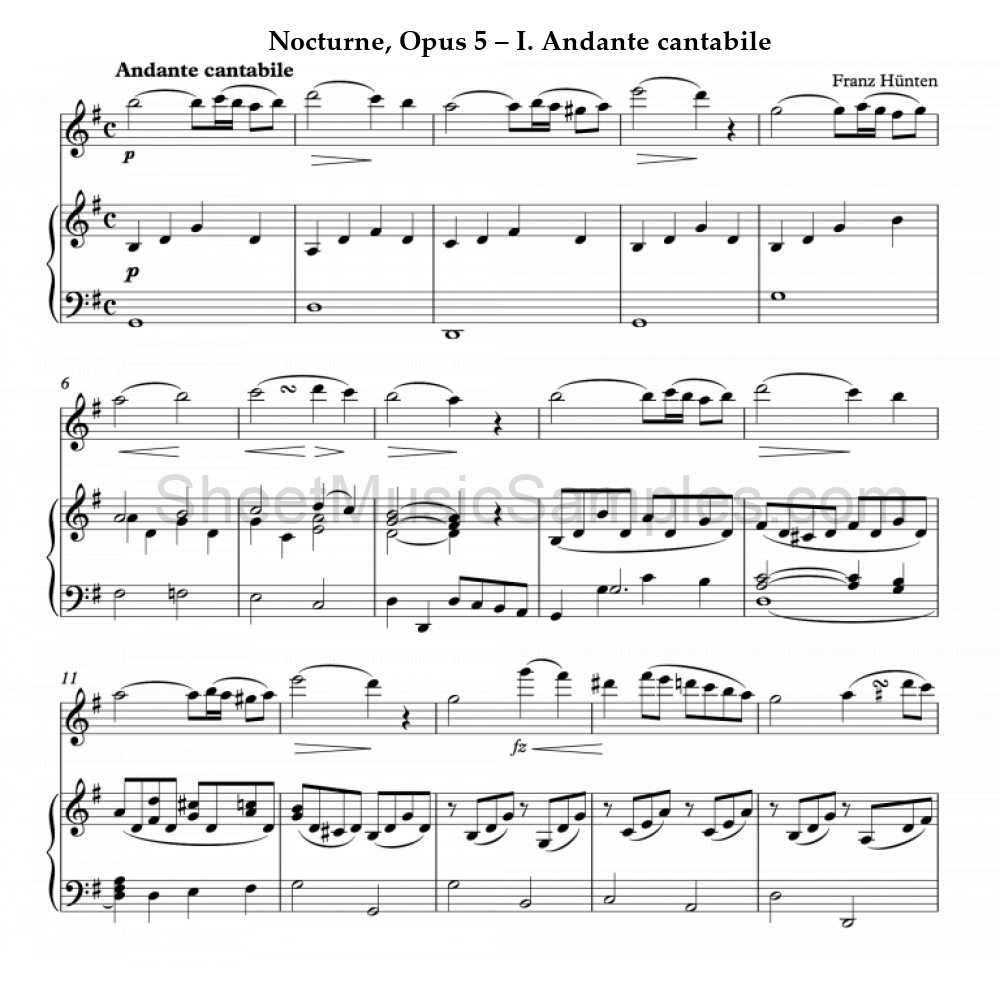 Nocturne, Opus 5 – I. Andante cantabile