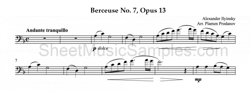 Berceuse No. 7, Opus 13