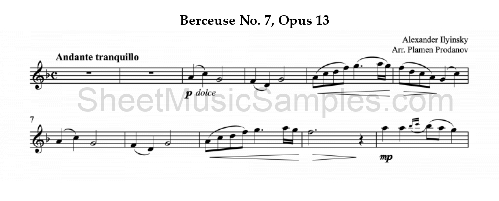 Berceuse No. 7, Opus 13